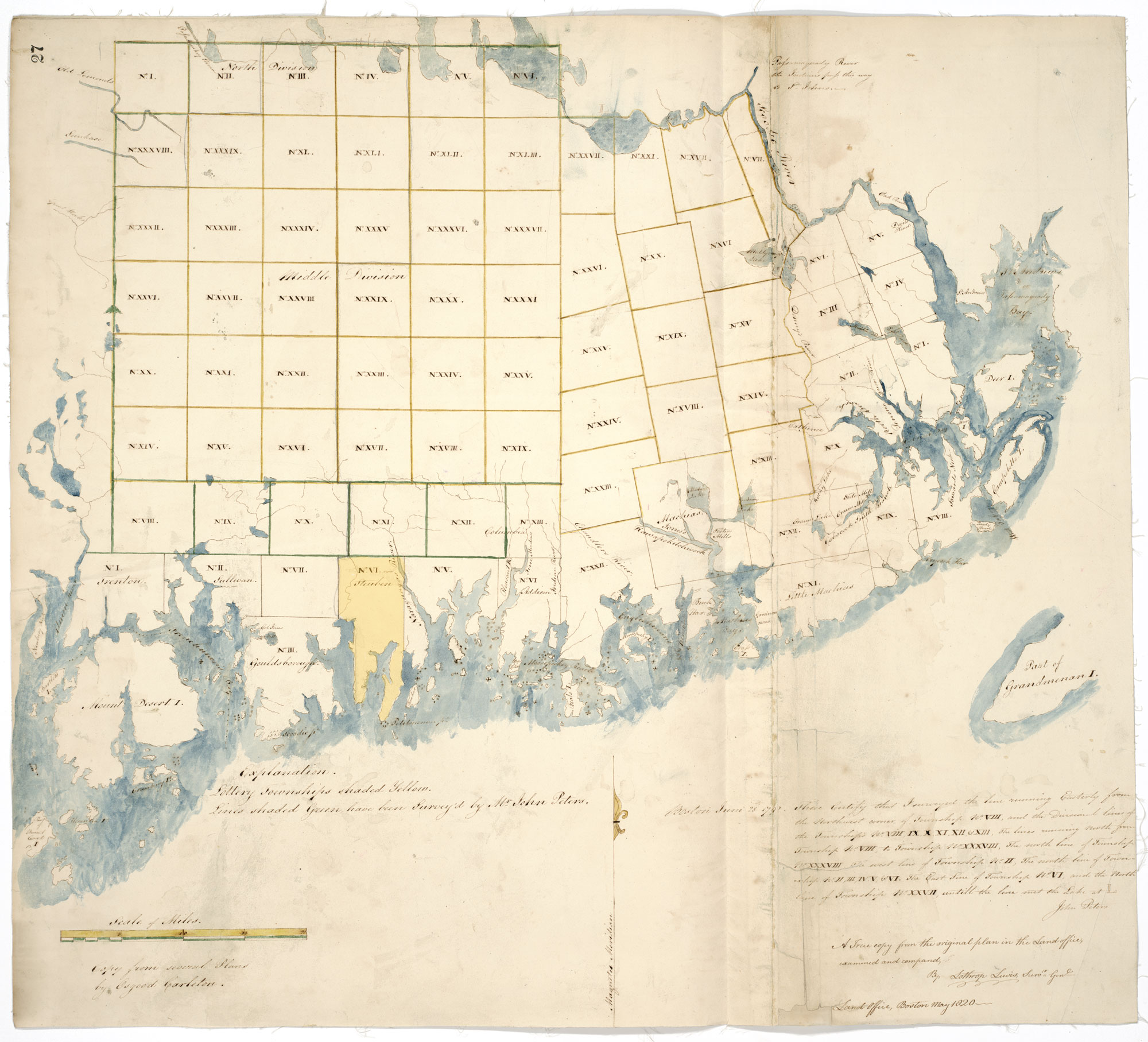 Maine 1792 Land Map